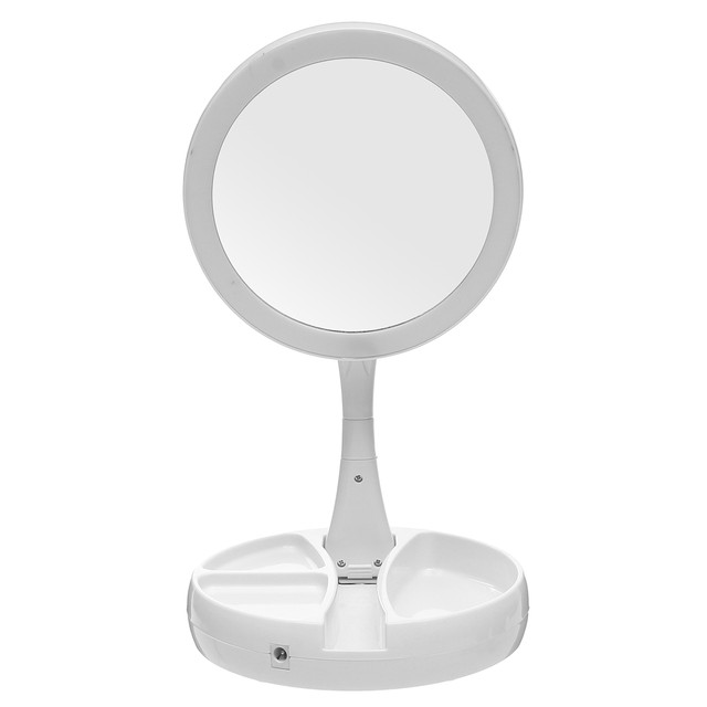 Зеркало складное UKC My Fold Away Mirror с Led подсветкой круглое