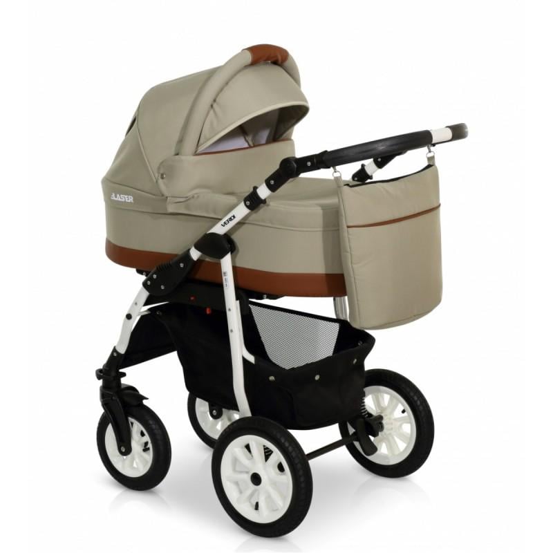 Коляска Verdi Laser универсальная 2в1 с дождевиком и сумкой Бежевый/Коричневый