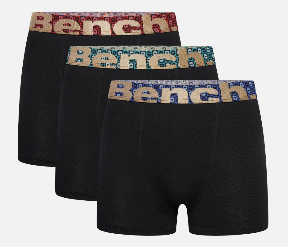 Набір трусів боксерів чоловічих анатомічних Bench Underwear Boxer Shorts 3 шт. М Чорний/Різнокольоровий (344565)