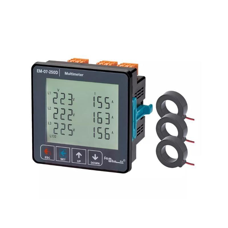 Мультиметр Samwha RS485 напряжения/тока/частоты/полной мощности 250А (EM-07-250D)