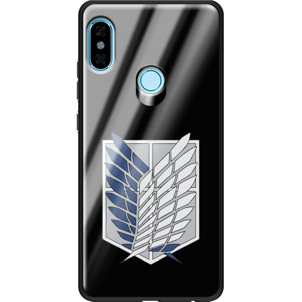 Чехол BoxFace Xiaomi Redmi Note 5 / Note 5 Pro Атака Титанов Крылья Свободы Черный силикон со стеклом (32971-bk88-37747)