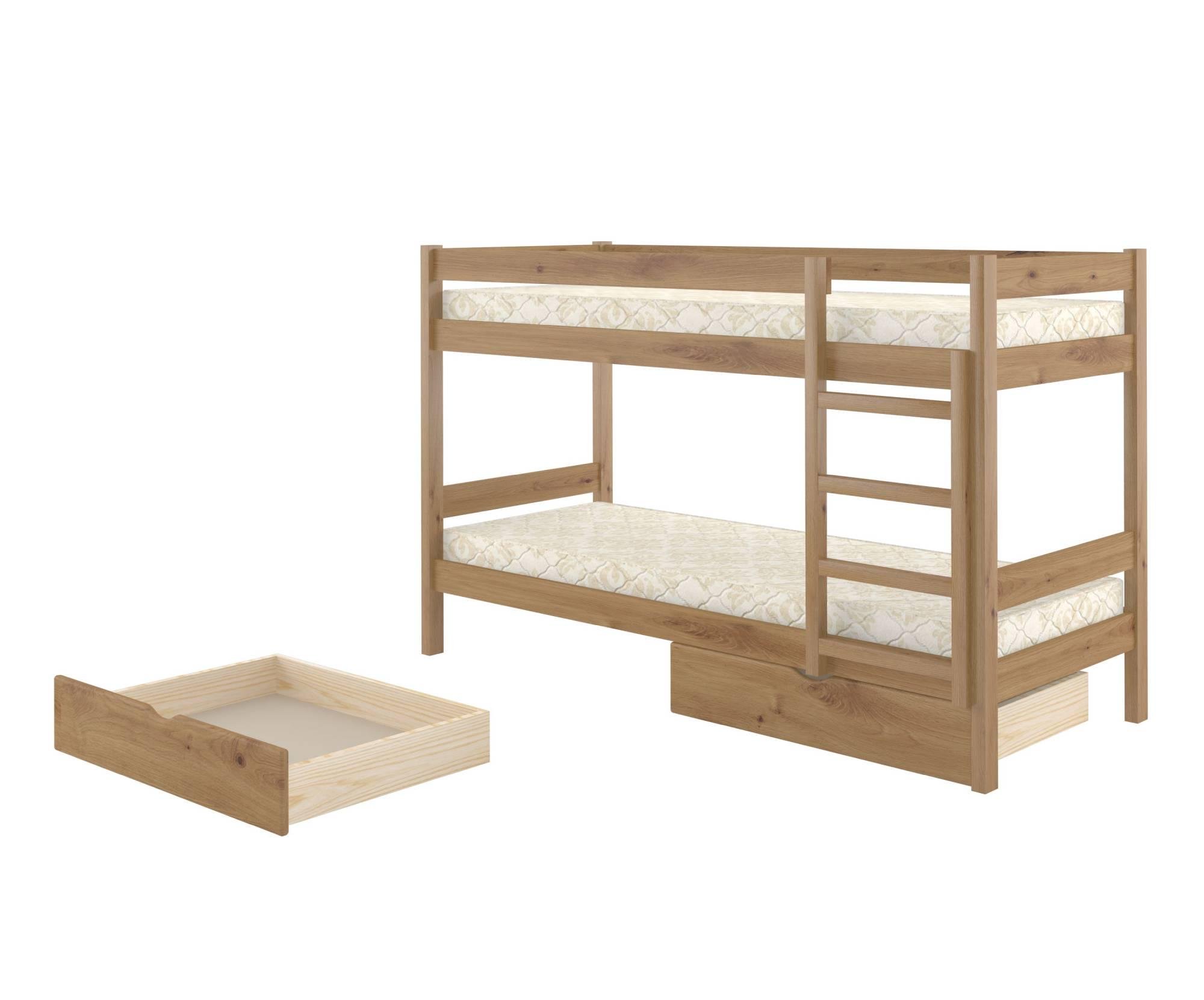 Кровать двухъярусная Mebigrand Атланта Мини с ящиками 70x200 см Орех светлый (MBG-2450)