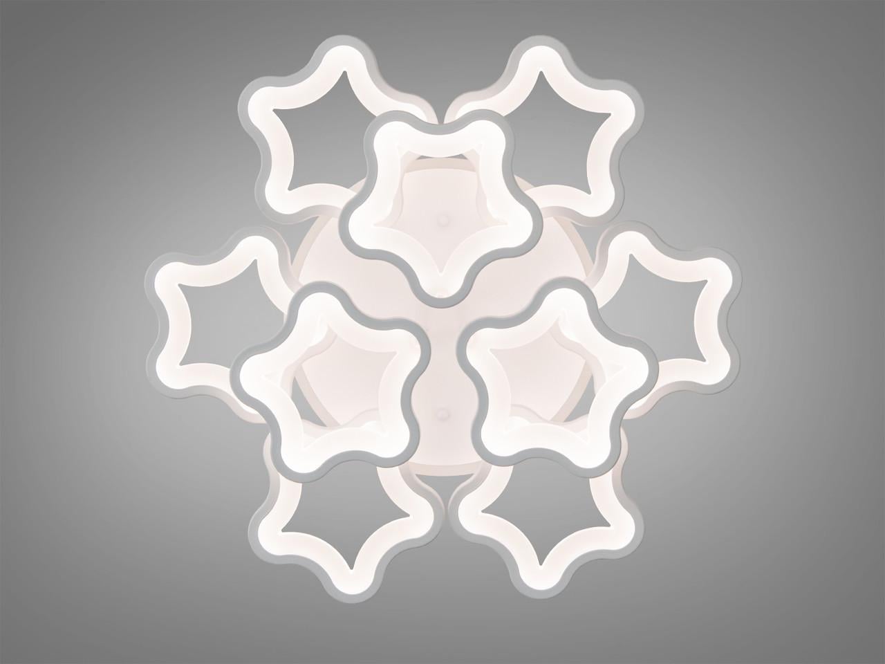 Люстра светодиодная для гостиной Звезды 135Вт с пультом Белый (1660/6+3WH LED 3color dimmer) Люстра светодиодная для гостиной Звезды 135Вт с пультом Белый (1660/6+3WH LED 3color dimmer)