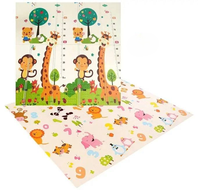 Термоковрик двусторонний развивающий EVA B-12206 Зебра и дикие животные 150х180 см с сумкой (2852179144)