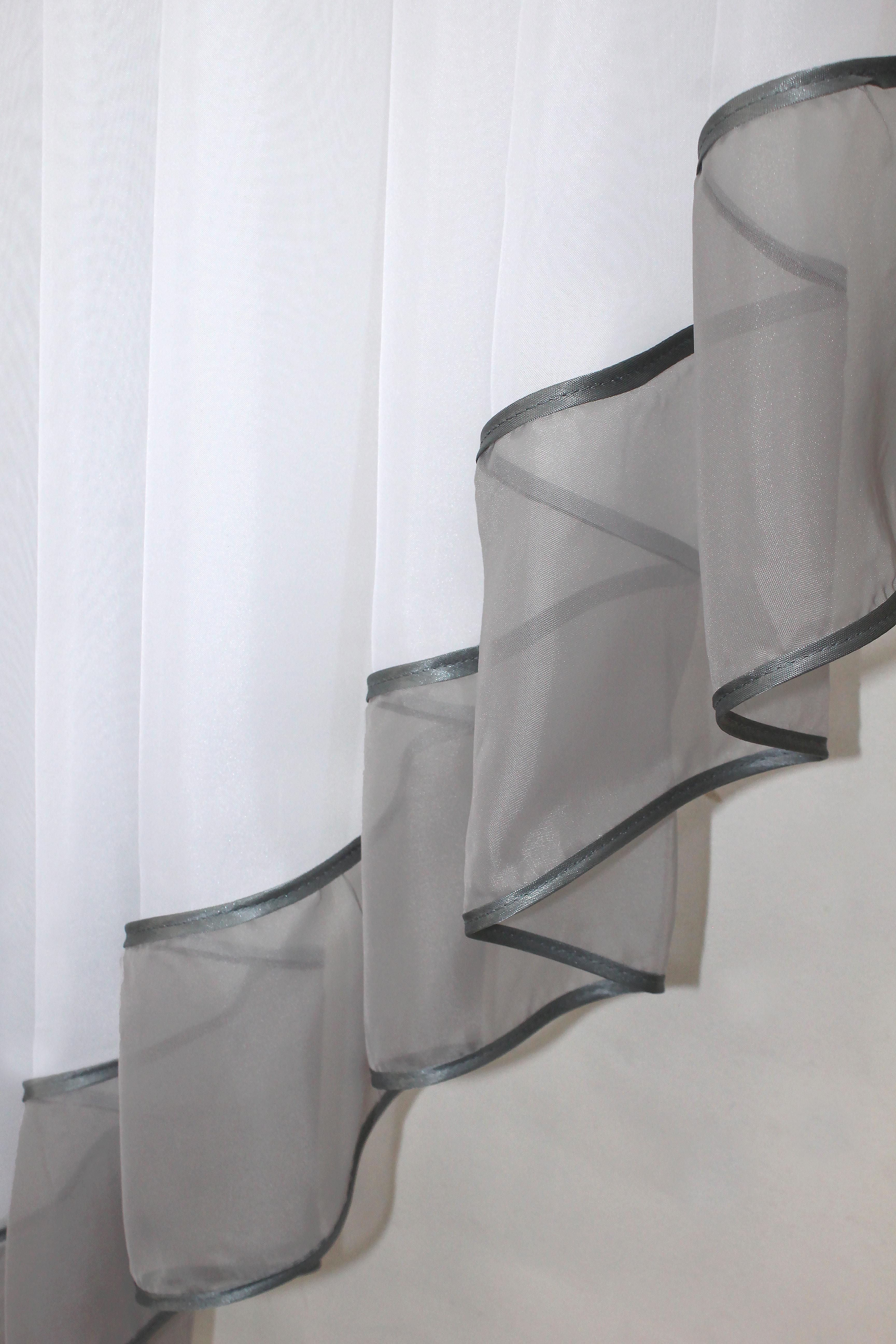 Занавеска кухонная VR-Textil № 023к 150х150 см Серый/Белый (50-535) - фото 4 Занавеска кухонная VR-Textil № 023к 150х150 см Серый/Белый (50-535) - фото 4