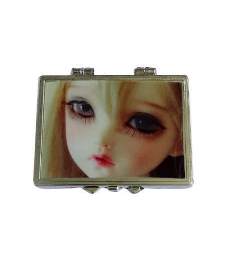 Зеркало прямоугольное Х1-109 складное в пластиковой оправе 7,5х6 см (3322В)