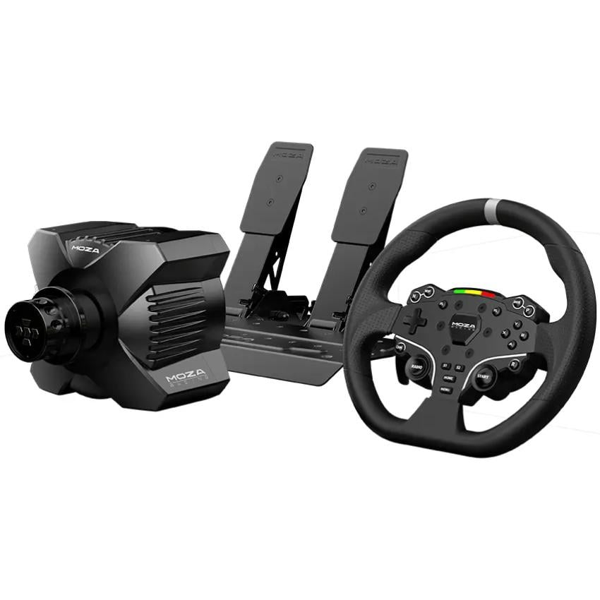 Ігрове кермо з педалями Moza Racing R3 Racing Bundle для PC 22кн педалі SR-P Lite кермо ES Lite Black (RS074) Ігрове кермо з педалями Moza Racing R3 Racing Bundle для PC 22кн педалі SR-P Lite кермо ES Lite Black (RS074)