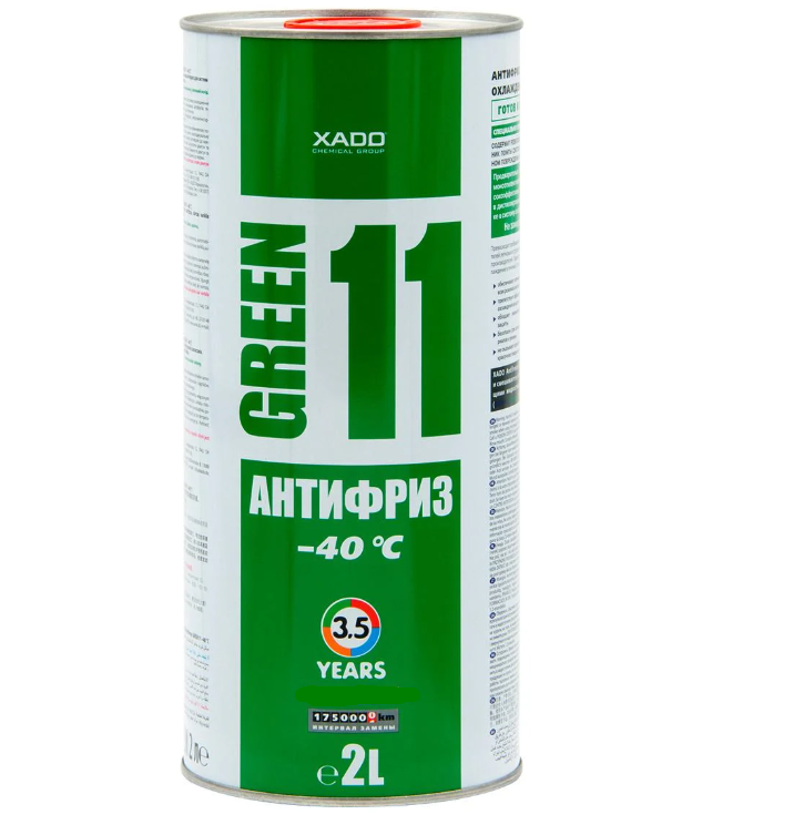 Антифриз для двигуна XADO Antifreeze Green 11 -40⁰С 2 л