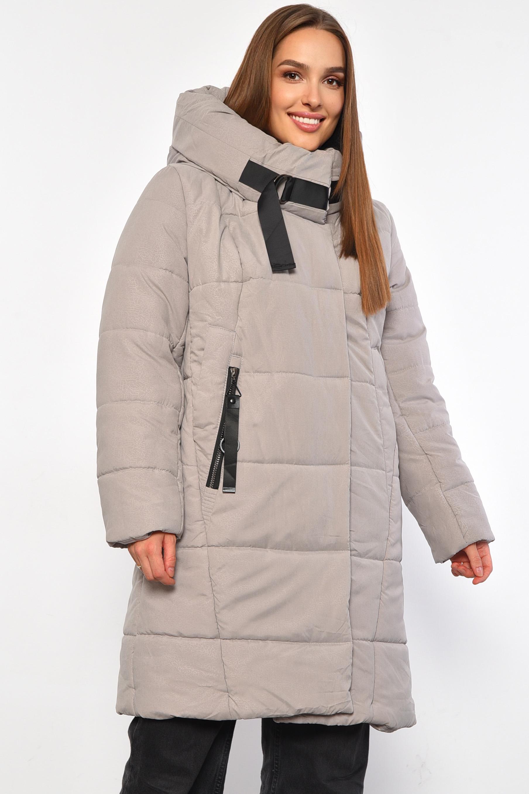 Куртка женская полубатальная еврозима 4XL Светло-серый (187165)