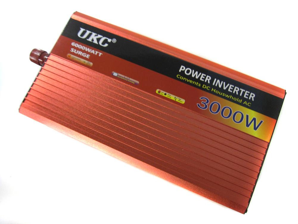 Перетворювач авто інвертор UKC 12V-220V AR 3000W c функції плавного пуску