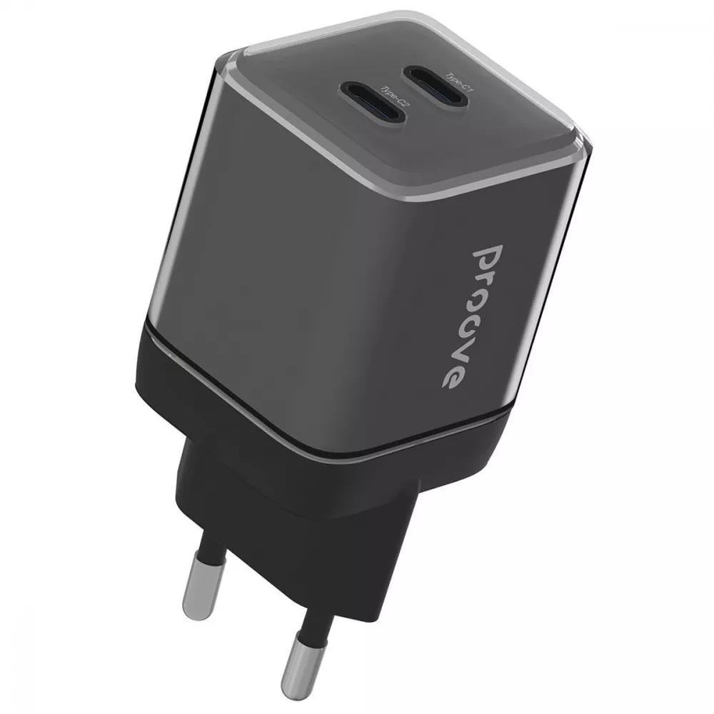 Зарядное устройство Proove Pure GaN 67W 2xType-C QC 3.0/PD 3.0 Black (24638622) Зарядное устройство Proove Pure GaN 67W 2xType-C QC 3.0/PD 3.0 Black (24638622)