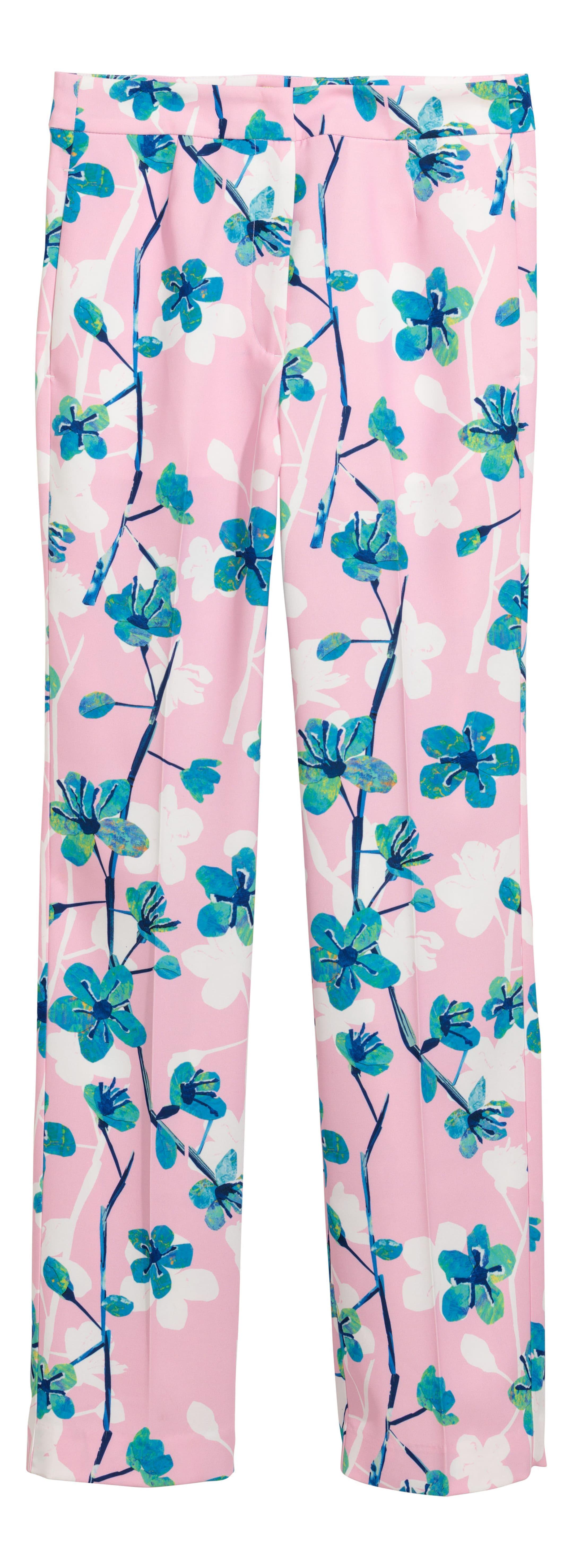 Брюки H&M 0601472П Цветы р. 42 Розовый