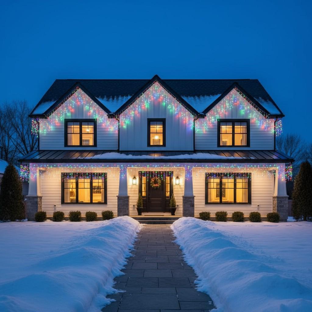 Гірлянда мережна Бахрома вулична 20 м 335 LED діодів зовнішня від мережі чорна нитка колір світла Різнокольоровий (20MBML) - фото 5 Гірлянда мережна Бахрома вулична 20 м 335 LED діодів зовнішня від мережі чорна нитка колір світла Різнокольоровий (20MBML) - фото 5