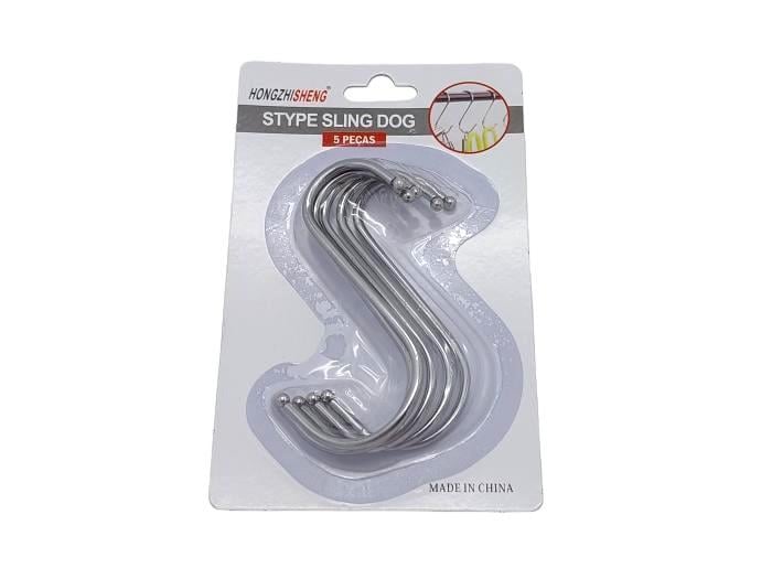 Крючок на трубу для рейлинга S-образный двойной из нержавеющей стали L 10 см 2,5/4 см 5 шт. (438596215)