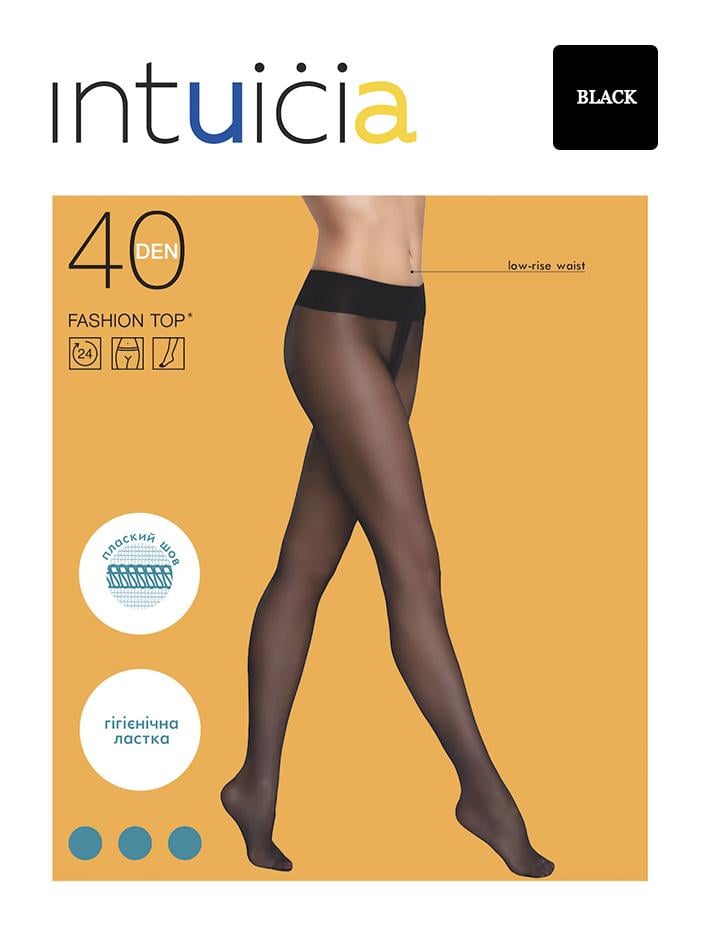 Колготи жіночі капронові Intuicia FASHION TOP 40 den 4р. Black