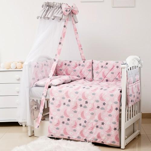 Комплект постельного белья детский Twins Premium Glamour 4029-TGN-08 Начинка 8 элементов Розовый