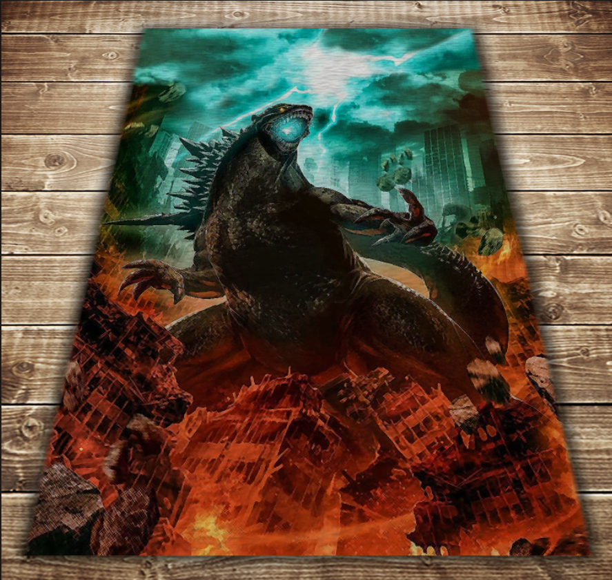 Плед із 3D принтом Годзілла Удар 150х200 см (epi_0017) - фото 2 Плед із 3D принтом Годзілла Удар 150х200 см (epi_0017) - фото 2