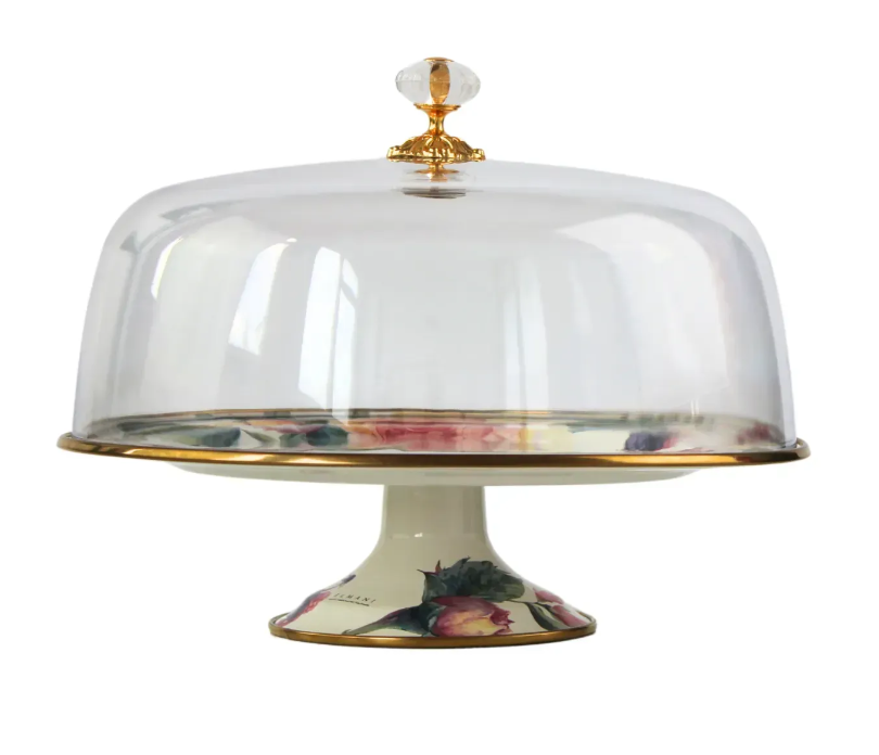 Тортовниця емальована PEONY Elmani з кришкою на ніжці 30 см - фото 2