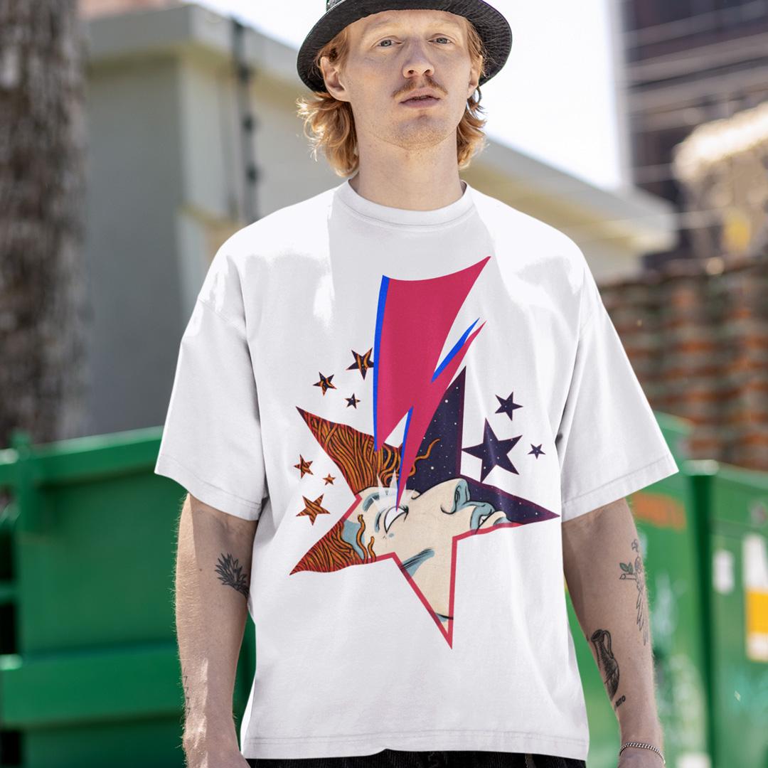 Футболка унісекс David Bowie Ziggy Stardust 4XL Білий (00000007387)