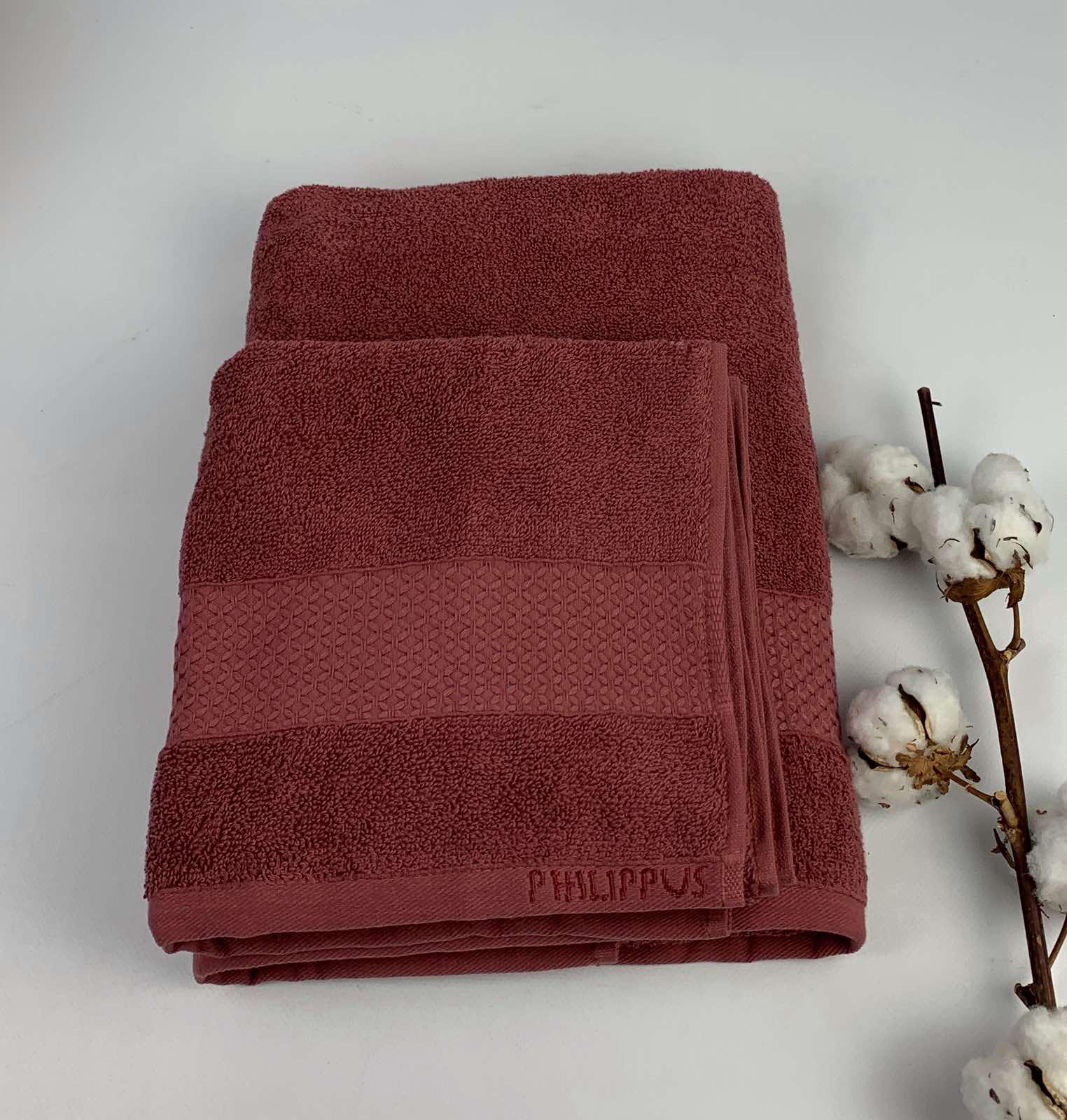 Набір рушників Philippus Collesium Cotton Pera ЕA080 2 шт. 70x140 см Червоний (CN30612)