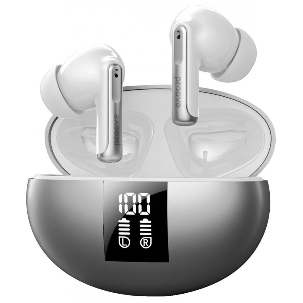Наушники беспроводные Proove Thunder Buds SE TWS with ANC APP Silver - фото 2