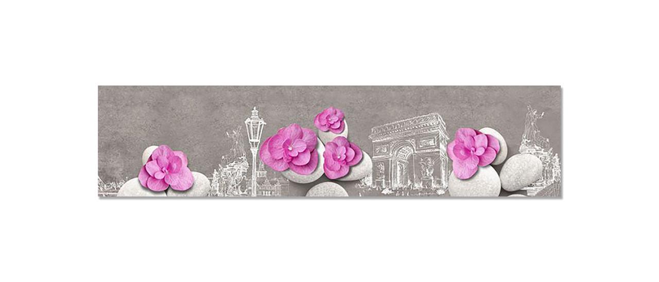 Наклейка виниловая на кухню Zatarga Розовые лепестки на камнях 600х2500 мм (1294193278)