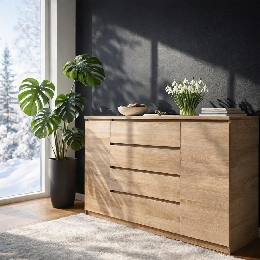 Комод Мастер Форм Брайт 1392х376х950 мм Дуб сонома (07858)