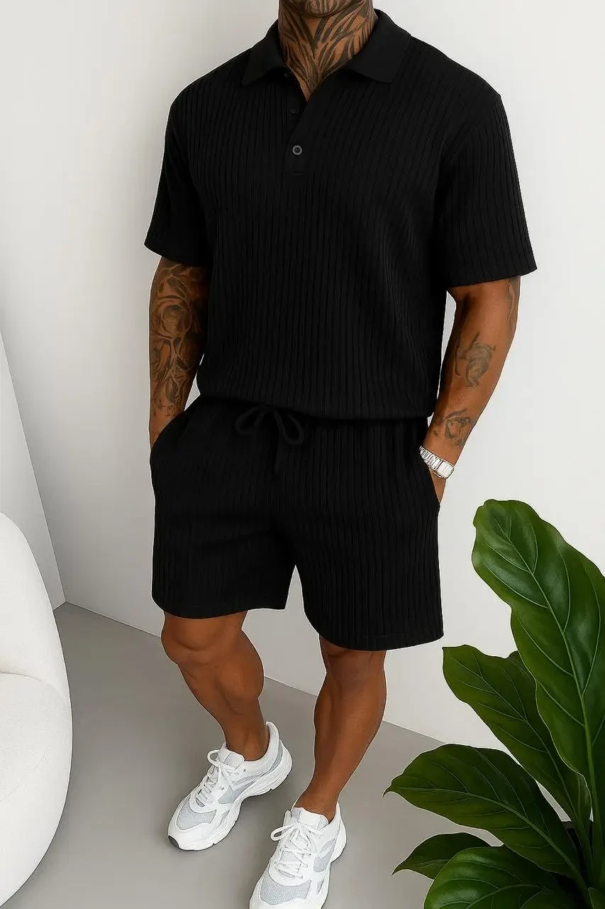 Костюм мужской шорты и поло XXL Черный - фото 1 Костюм мужской шорты и поло XXL Черный - фото 1