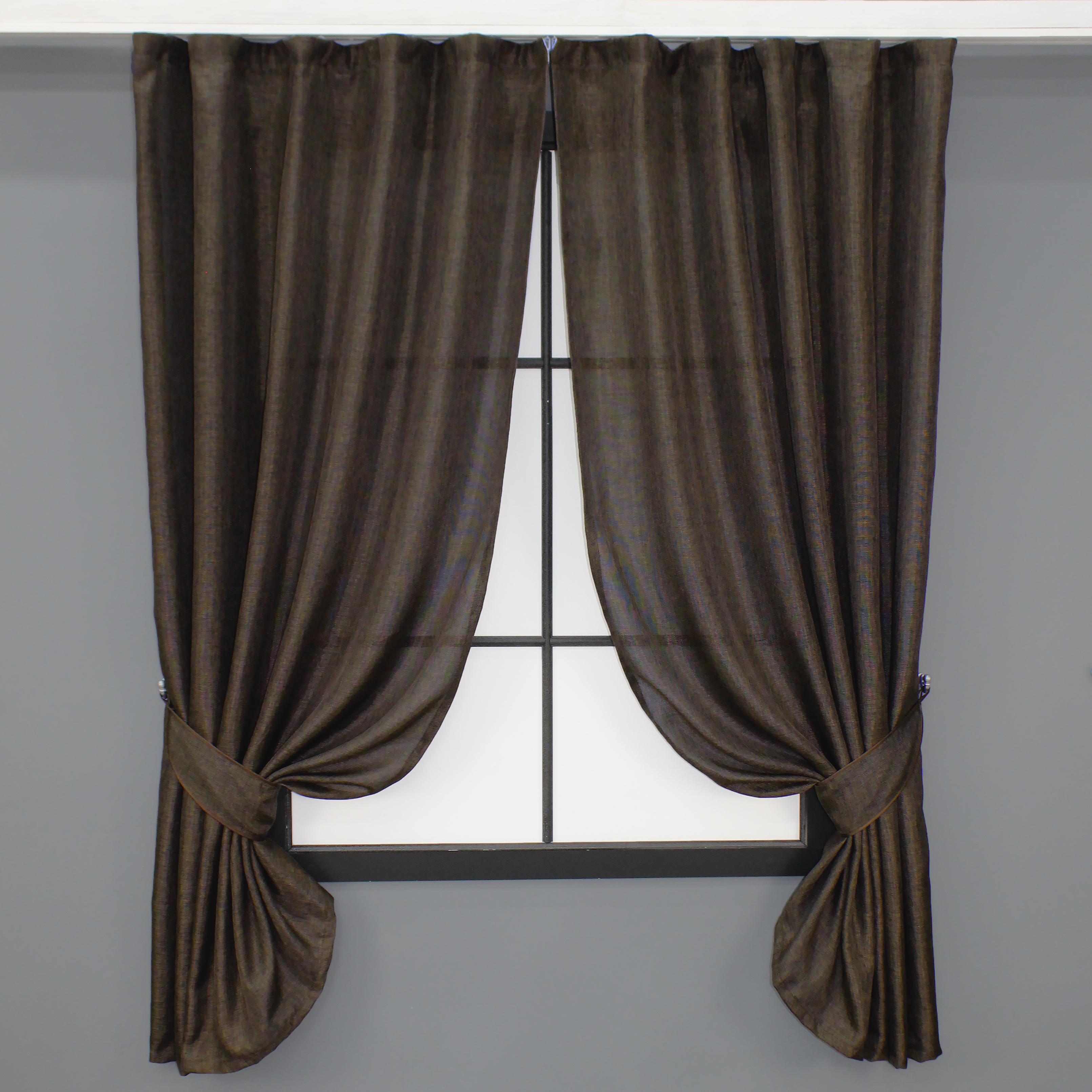 Комплект коротких штор VR-Textil Лен Мешковина № 107ш 130х170 см 2 шт. Венге (35-0130)