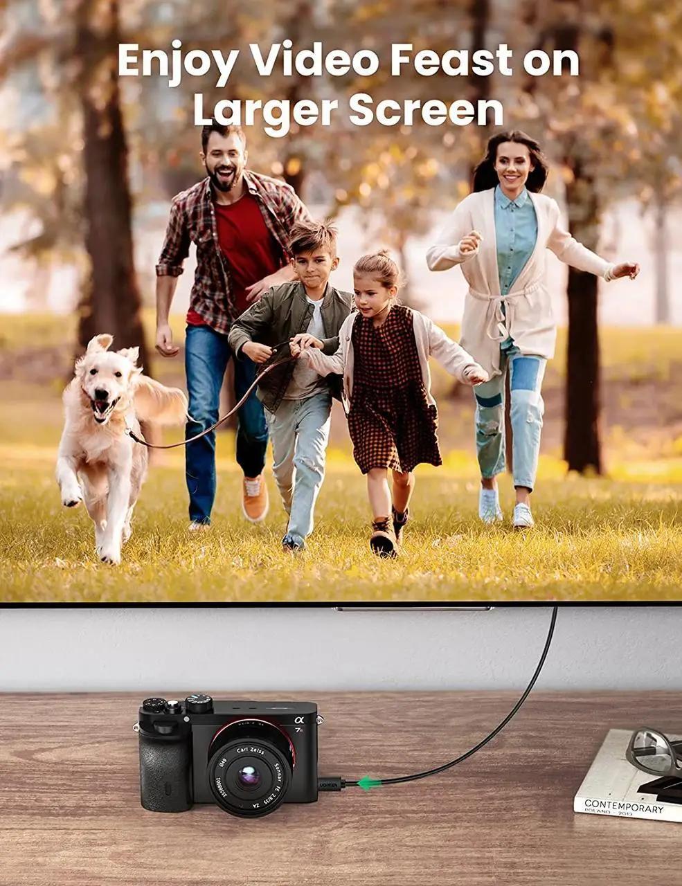 Перехідник кабель UGREEN Micro HDMI-HDMI 2.0 4K 60 Гц підтримка 3D/Ethernet/HDR/ARC 1 м (30148) - фото 5 Перехідник кабель UGREEN Micro HDMI-HDMI 2.0 4K 60 Гц підтримка 3D/Ethernet/HDR/ARC 1 м (30148) - фото 5