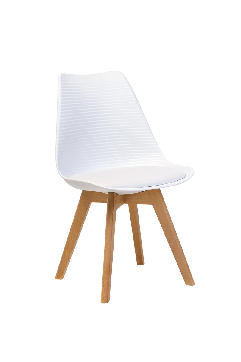 Стул обеденный Ветро Мебель P-01 800х480х560 дерево/пластик/искусственная кожа Белый