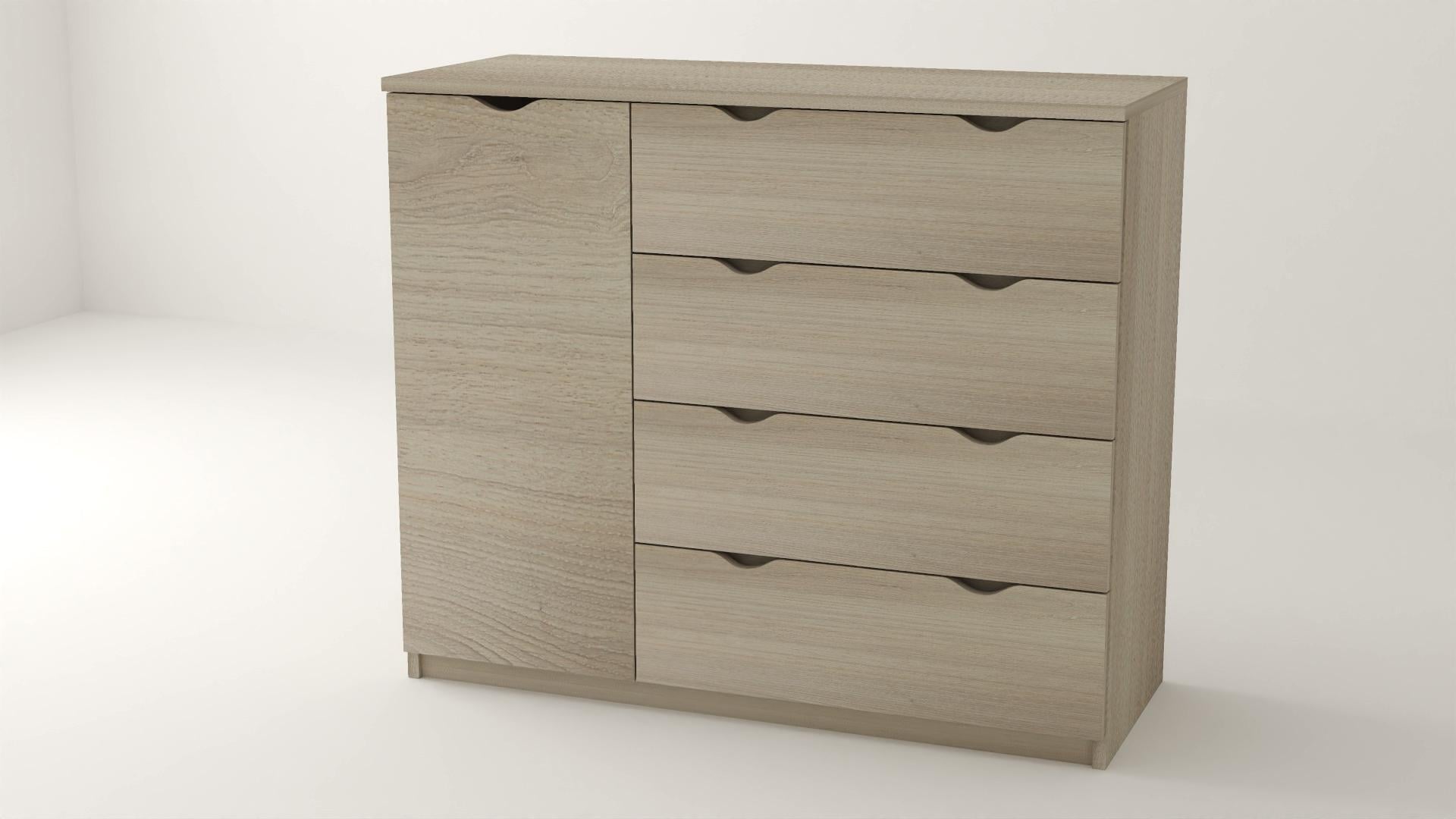 Комод Алекса ВК-47 120х45х89 см Дуб шамони светлый Комод Алекса ВК-47 120х45х89 см Дуб шамони светлый