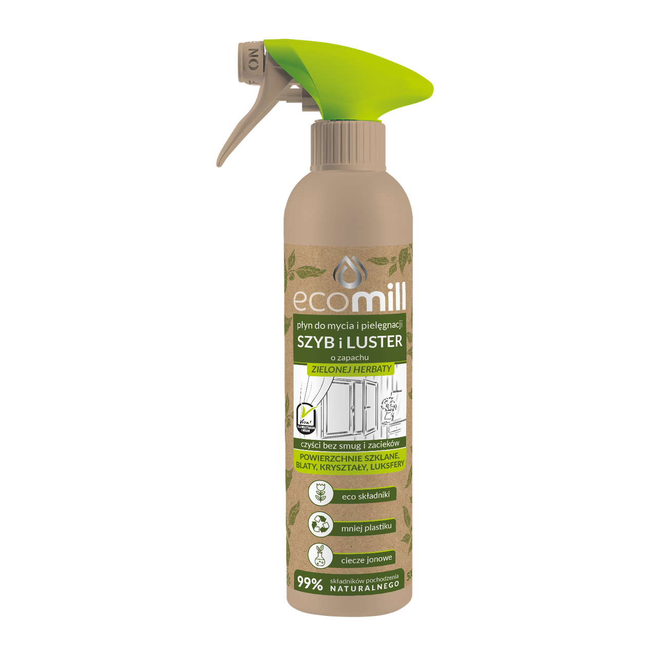 Засіб для миття вікон Eco MILL зелений чай 500 мл