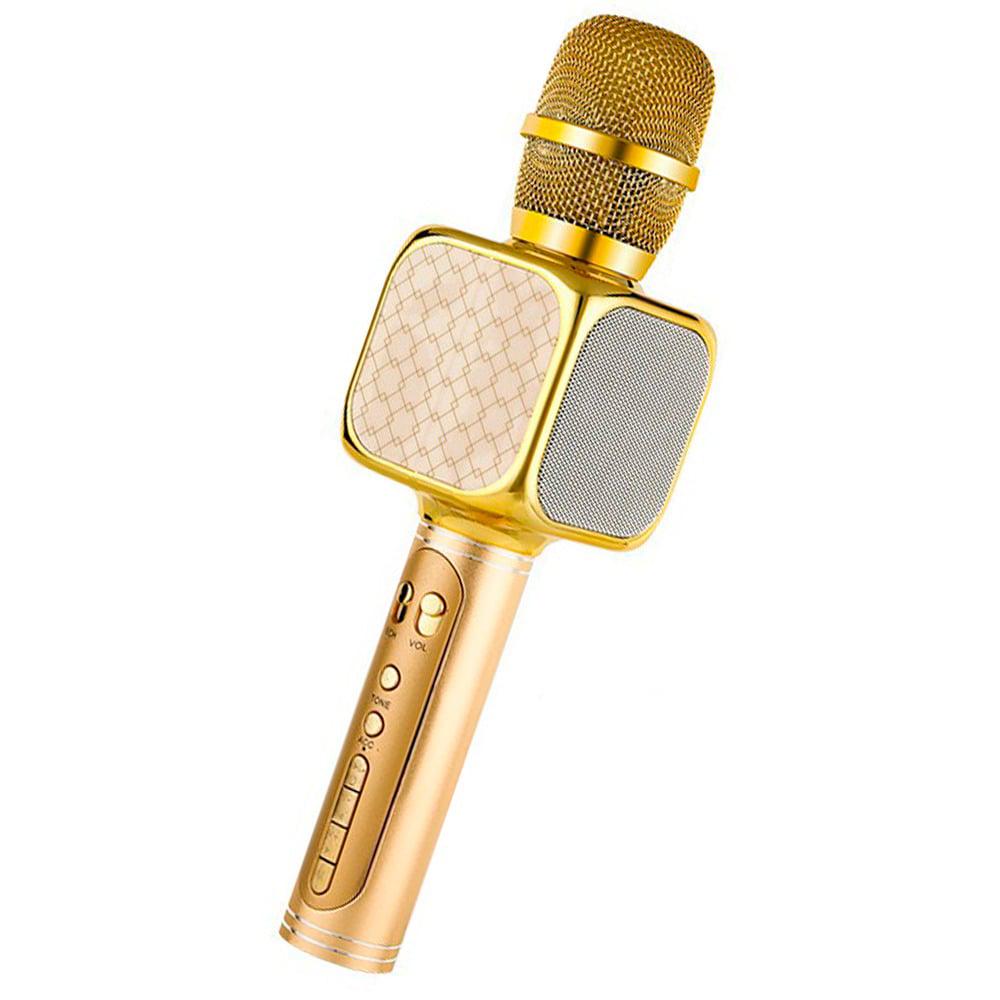 Микрофон Bluetooth беспроводной  Magic Karaoke для караоке 2в1 с фонограммой YS-69-G Gold
