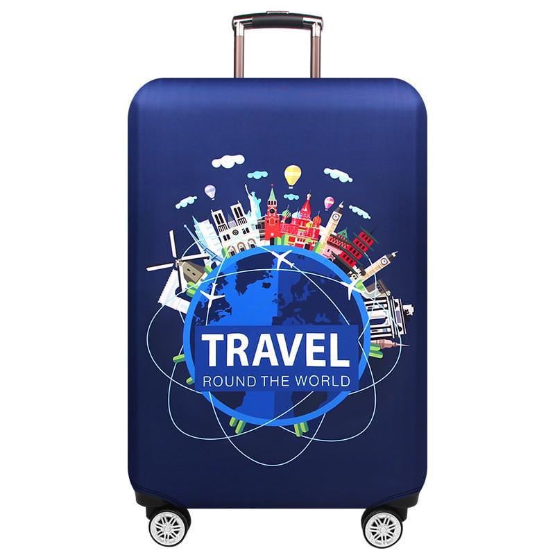 Чехол защитный Travel Mood для чемодана с принтом и вырезами под ручки плотный материал XL