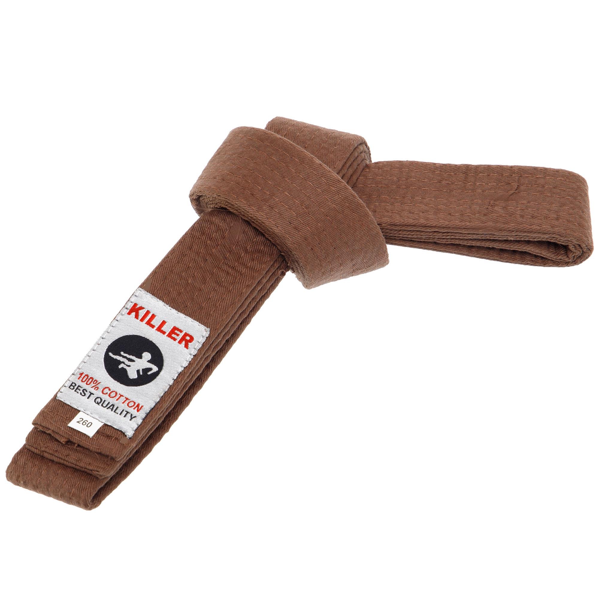 Пояс для кимоно KILLER хлопковый р. 3 260 см Коричневый (KILLER_Коричневый_3,_длина_26)