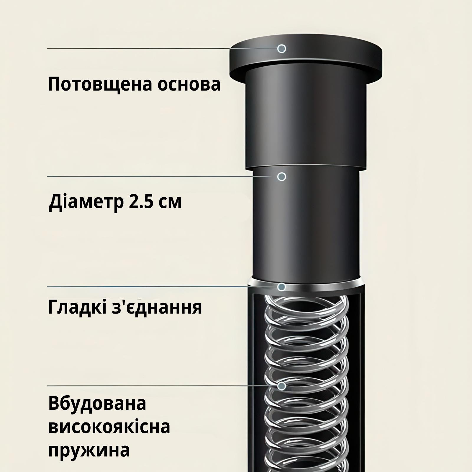 Карниз для ванной и душевой комнаты/кухни и шкафы телескопический выдвижной из нержавеющей стали 70-120 см Белый - фото 5