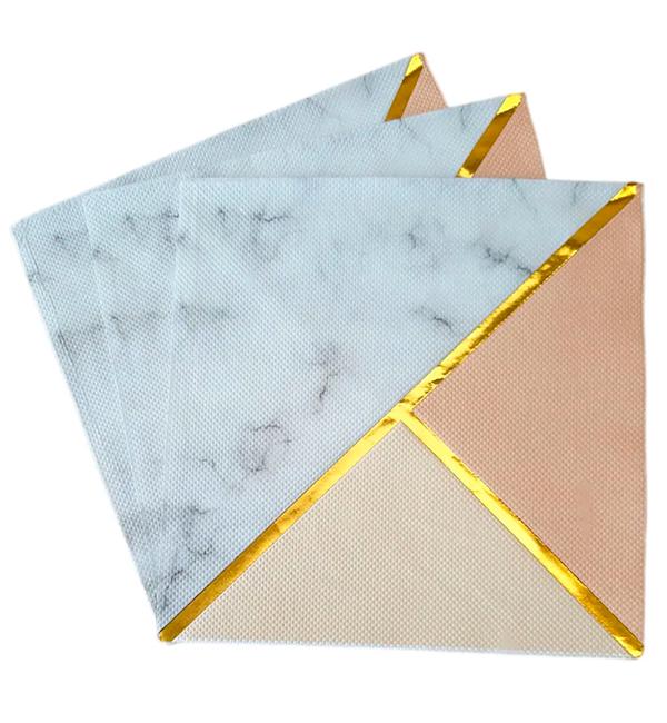 Салфетки праздничные Геометрия 20 шт. 33х33 см Бежевый (356333)