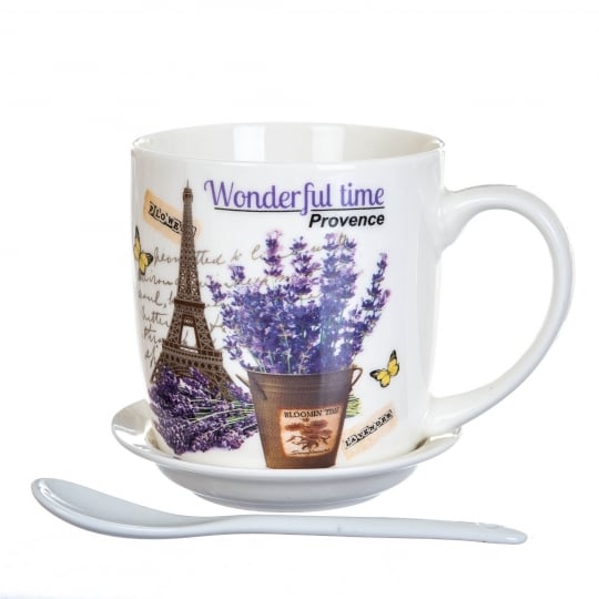 Чашка с блюдцем Париж с лавандой 300 мл (8201-028)1