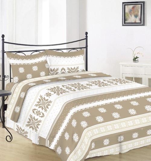 Простынь на резинке Вилена Голд Снежинки бязь 140х200/25 см