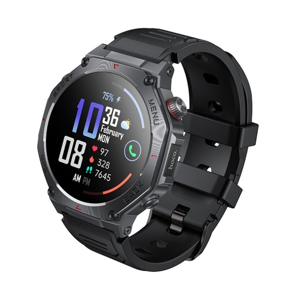 Смарт-годинник Hoco Y37 AMOLED 36 мм 520 mAh/GPS/sports watch/call version Чорний (2964771943)