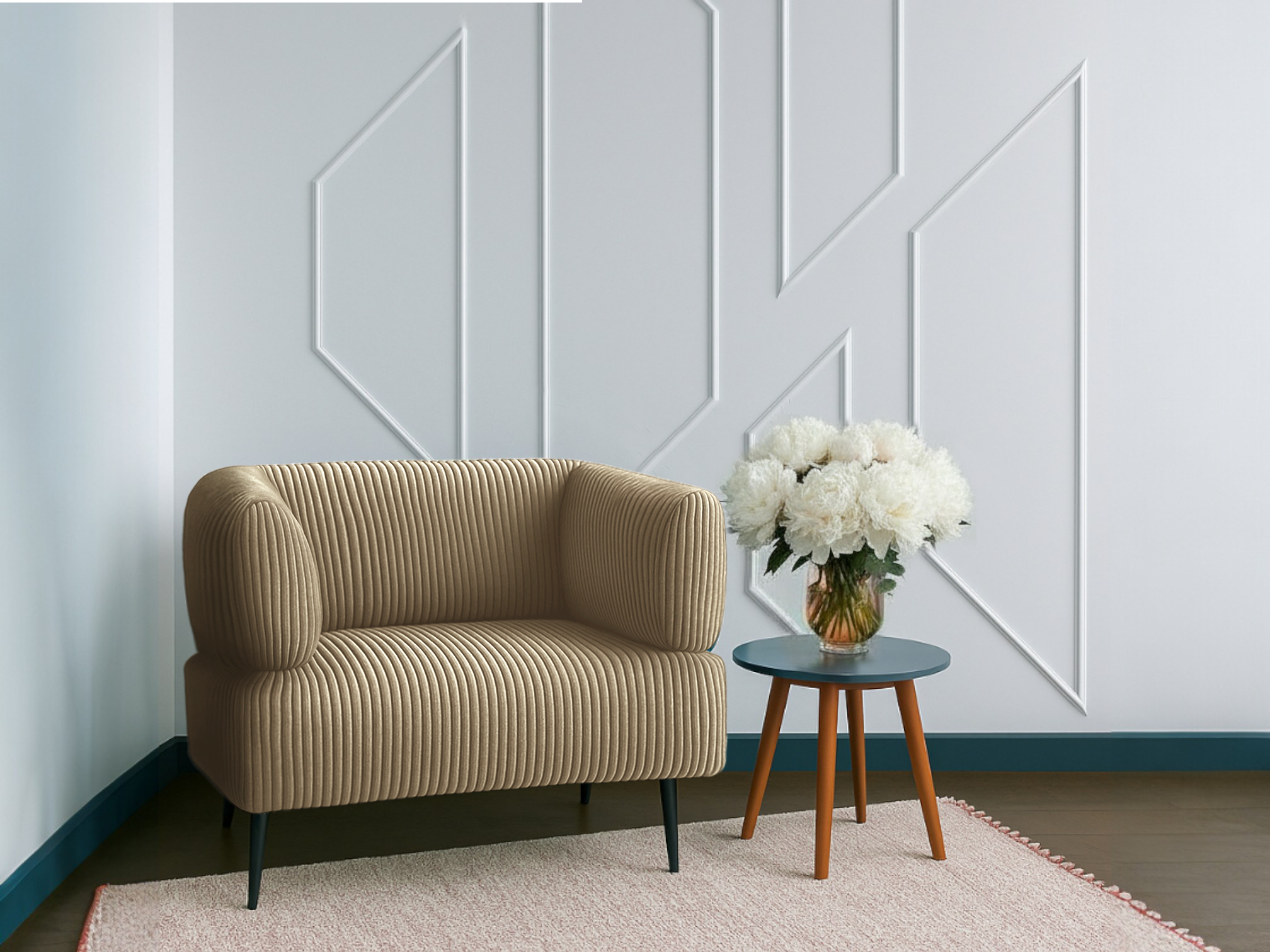 Кресло офисное Tobi Sho Бенно-1 с подлокотниками велюр вельвет 1000х720х750 мм Lotus 09/DK Beige