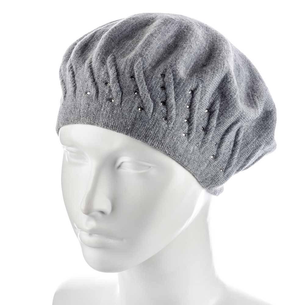 Берет женский Zolly ZH198 двойной тонкой вязки Серый