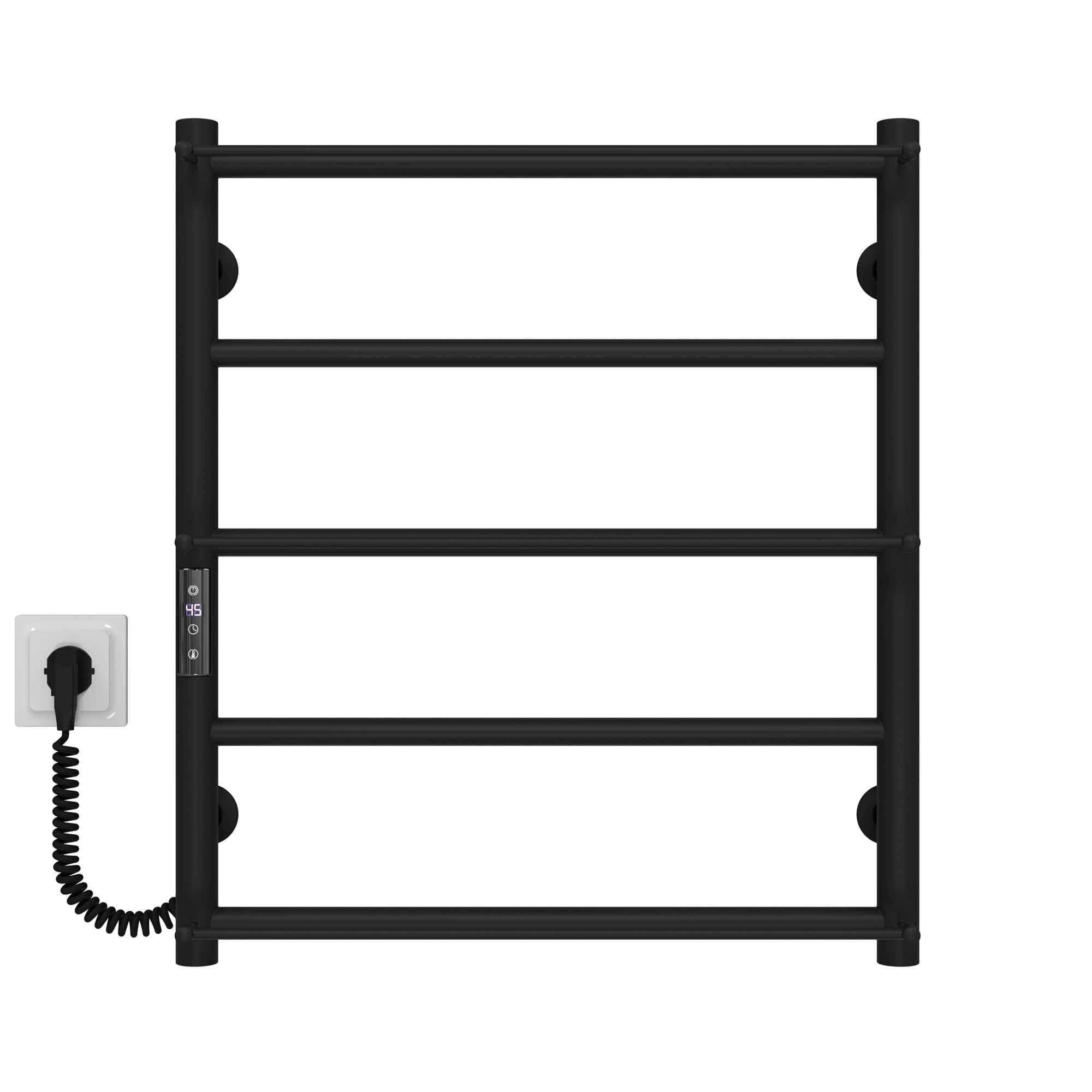 Полотенцесушитель электрический Deffi Ladder П5 JD03 нержавеющая сталь 500х600 мм Черный (C.LK.60.50.5.EBL1)