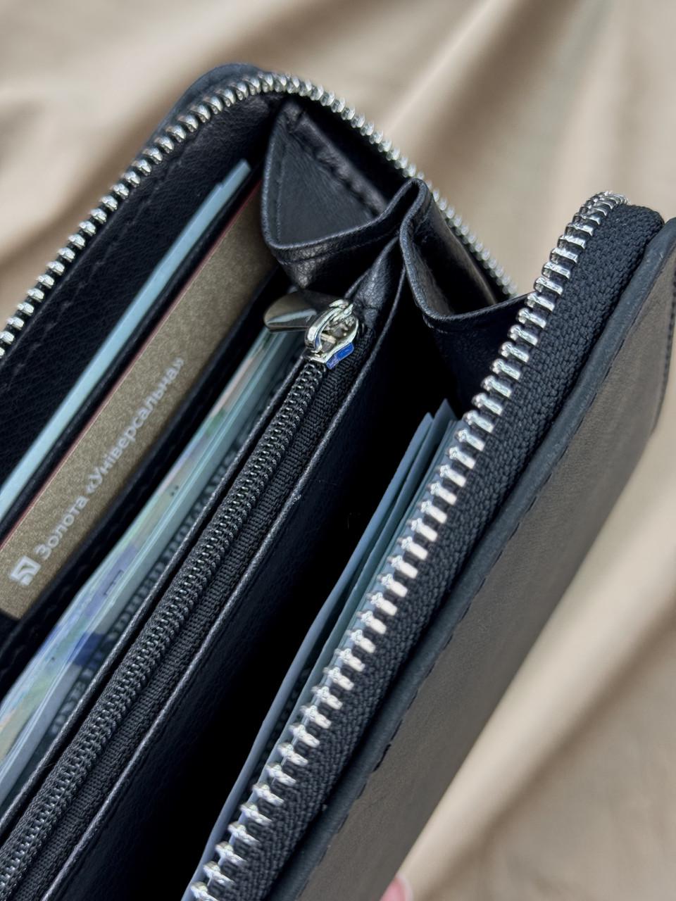 Клатч-гаманець шкіряний з натуральної шкіри Crazy Horse Чорний (2576234712) - фото 6 Клатч-гаманець шкіряний з натуральної шкіри Crazy Horse Чорний (2576234712) - фото 6