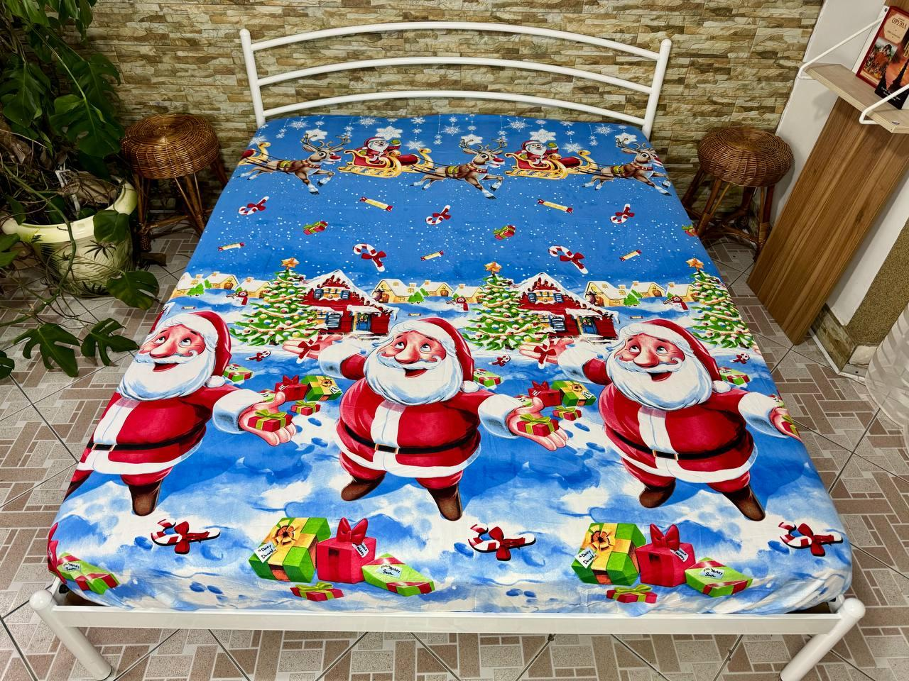 Простирадло на резинці Сатин Новорічний настрій 180х200 см (S-NY-4/-180) - фото 3 Простирадло на резинці Сатин Новорічний настрій 180х200 см (S-NY-4/-180) - фото 3