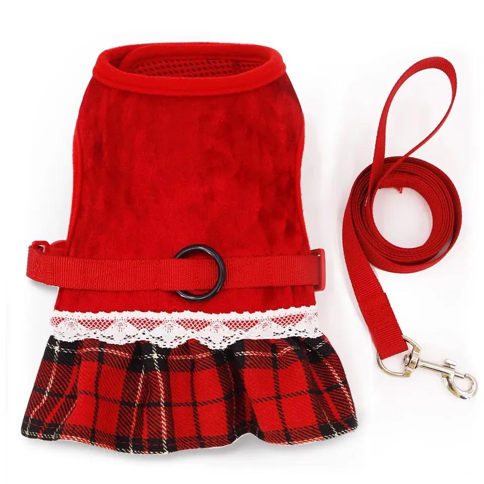 Шлея с поводком с юбкой для животных S Red (4335345)