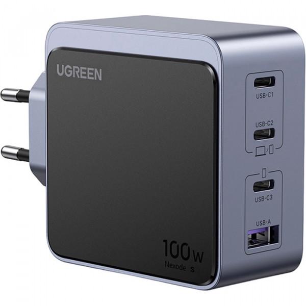 Зарядное устройство для устройства UGREEN Nexode X565 100W 5A 3xType-C 1xUSB Gan Fast Charger Grey (35043)
