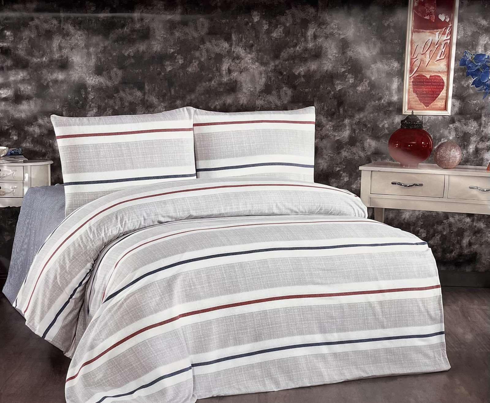 Комплект постельного белья Belizza Striped Mixed фланель семейный (CN29103)