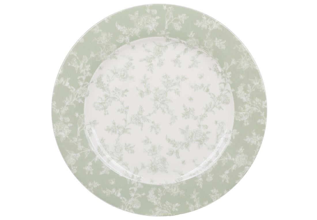Тарелка фарфоровая BonaDi D 19 см Floral Green (K202)